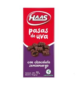 Pasas de uva c/choco Haas semi amargo 70gr