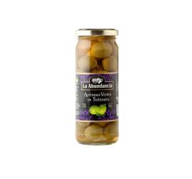 Aceitunas verdes La Abundancia c/carozo frasco 200gr