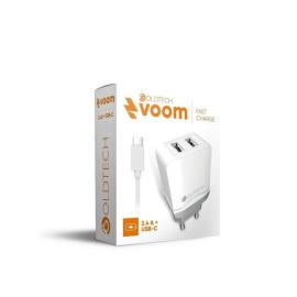 Cargador Goldtech voom 2.1A pared + cable tipo C
