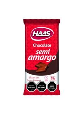 Chocolate Haas semi amargo 55gr
