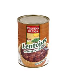 Lentejas en salsa tomate Pequeña Granja lata 420gr