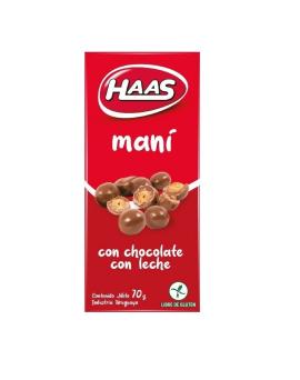 Maní c/choco Haas leche 70gr