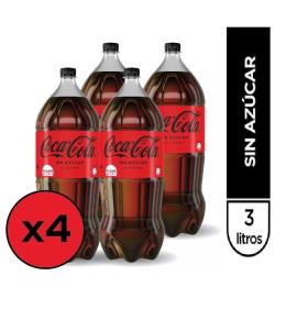 Refresco Coca-Cola s/azúcar 4bot x3lt